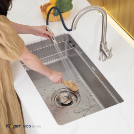 Chậu rửa bát 1 hố Kluger KU7844FS Basic - chống xước - Bảo hành 10 năm