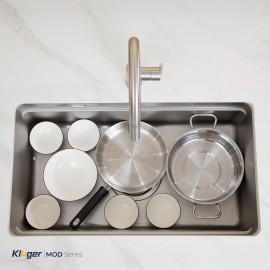 Chậu rửa bát 1 hố Kluger KU7844FS Basic - chống xước - Bảo hành 10 năm