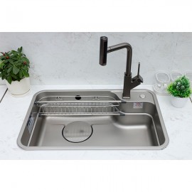 Chậu rửa bát 1 hố Keeper KP-CR02-7548Lux hạt sần chống xước