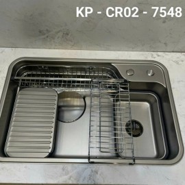 Chậu rửa bát 1 hố Keeper KP-CR02-7548Lux hạt sần chống xước